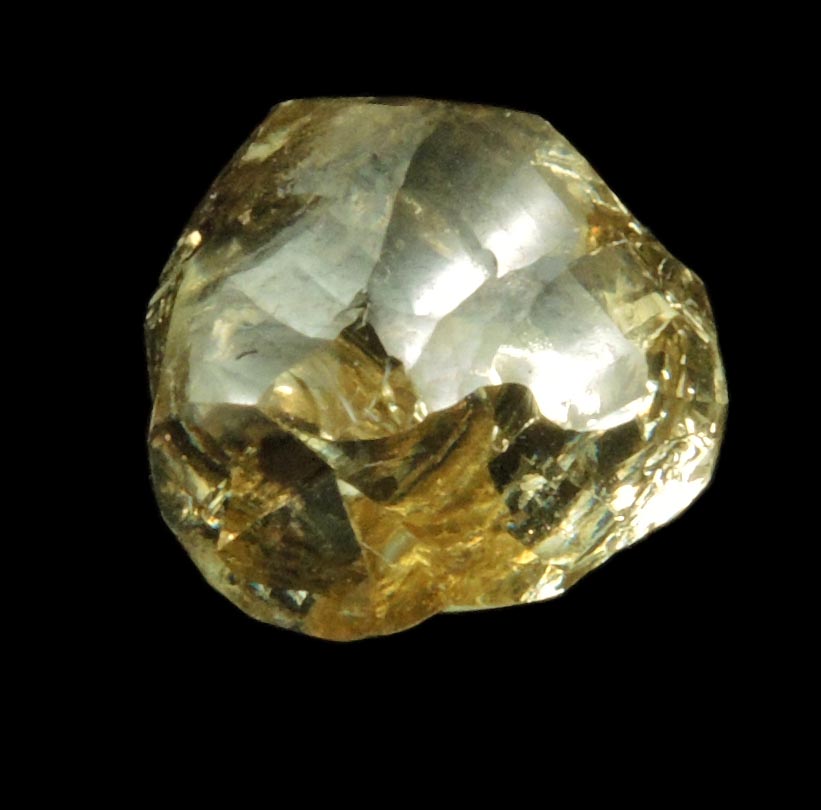 Diamond (3.31 carat gem-grade cuttable yellow-green complex rough uncut diamond) from Orapa Mine, south of the Makgadikgadi Pans, Botswana