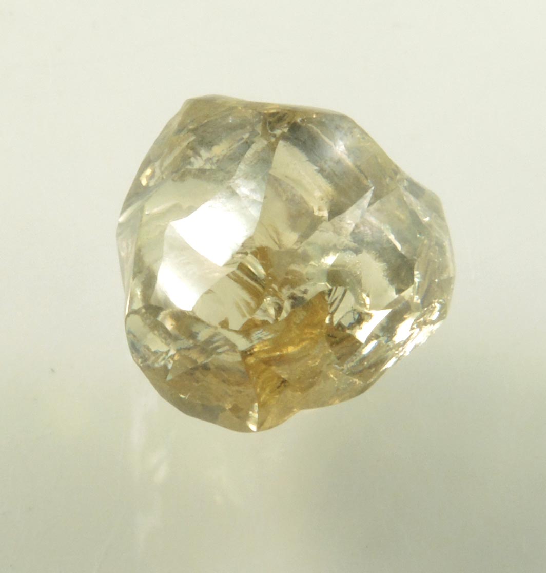 Diamond (3.31 carat gem-grade cuttable yellow-green complex rough uncut diamond) from Orapa Mine, south of the Makgadikgadi Pans, Botswana