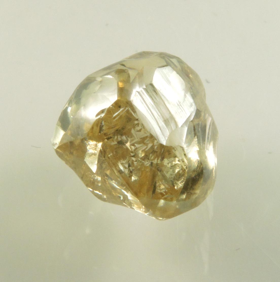 Diamond (3.31 carat gem-grade cuttable yellow-green complex rough uncut diamond) from Orapa Mine, south of the Makgadikgadi Pans, Botswana