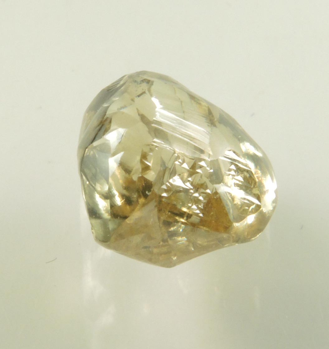 Diamond (3.31 carat gem-grade cuttable yellow-green complex rough uncut diamond) from Orapa Mine, south of the Makgadikgadi Pans, Botswana