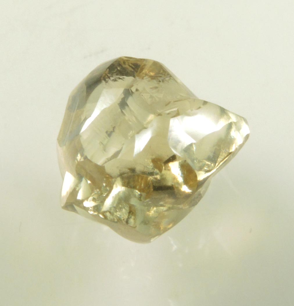 Diamond (3.31 carat gem-grade cuttable yellow-green complex rough uncut diamond) from Orapa Mine, south of the Makgadikgadi Pans, Botswana