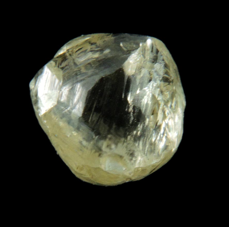 Diamond (1.67 carat cuttable yellow octahedral crystal) from Orapa Mine, south of the Makgadikgadi Pans, Botswana