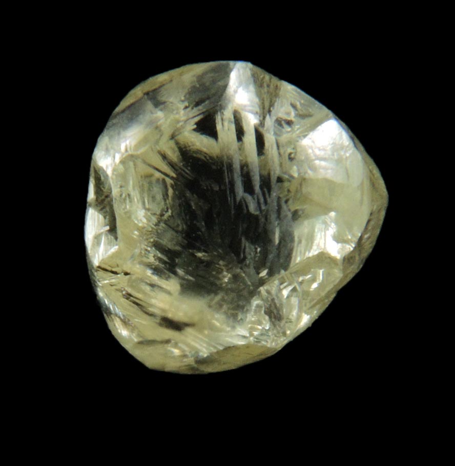Diamond (1.67 carat cuttable yellow octahedral crystal) from Orapa Mine, south of the Makgadikgadi Pans, Botswana