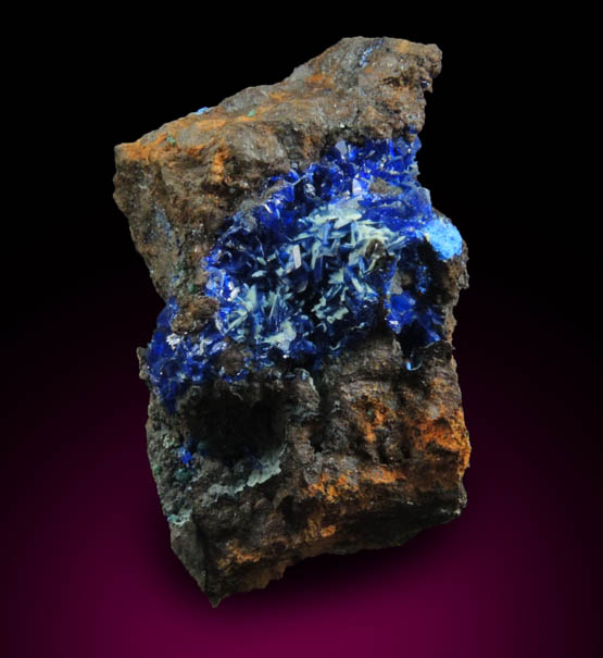 Azurite with Chrysocolla from Morenci Mine, 4750' Level, Lone Star Area, Clifton District, Greenlee County, Arizona