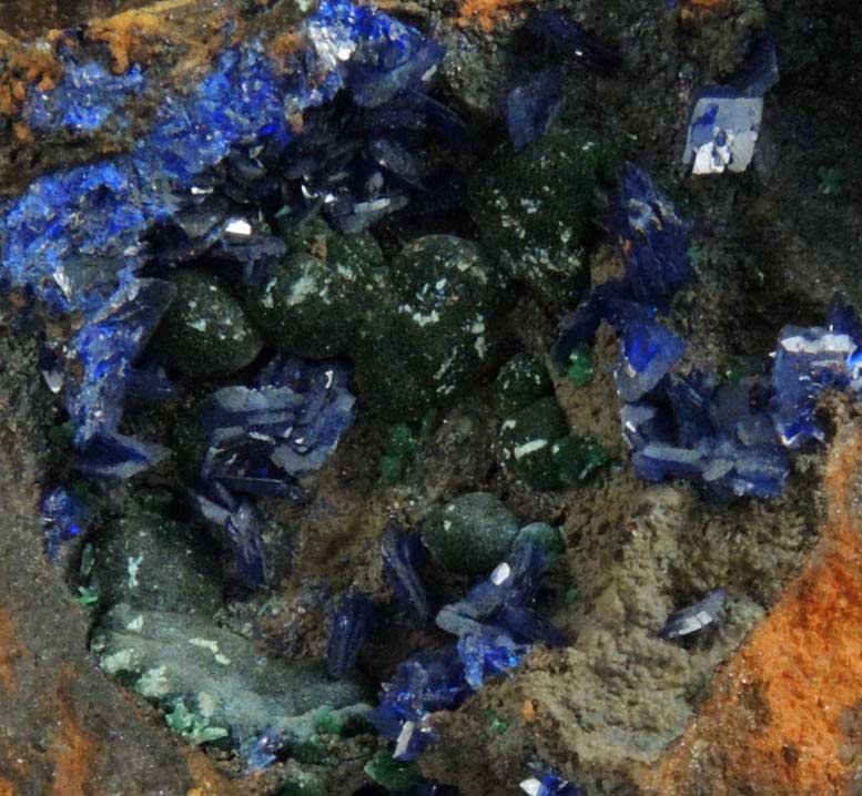 Azurite and Malachite from Morenci Mine, 4750' Level, Lone Star Area, Clifton District, Greenlee County, Arizona