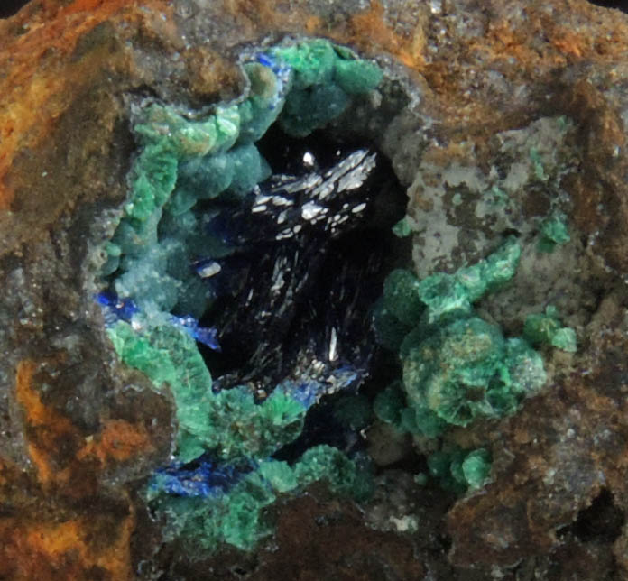 Azurite with minor Malachite from Morenci Mine, 4750' Level, Lone Star Area, Clifton District, Greenlee County, Arizona