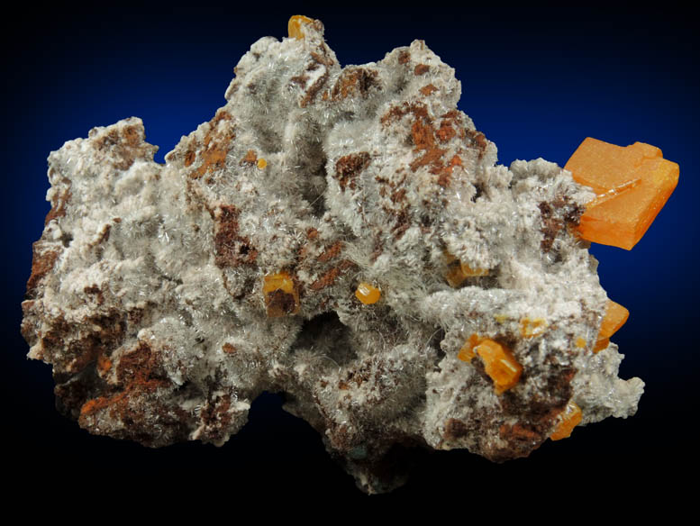 Hydrozincite and Wulfenite from Sierra de Los Lamentos, Chihuahua, Mexico