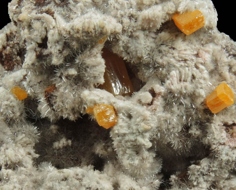 Hydrozincite and Wulfenite from Sierra de Los Lamentos, Chihuahua, Mexico