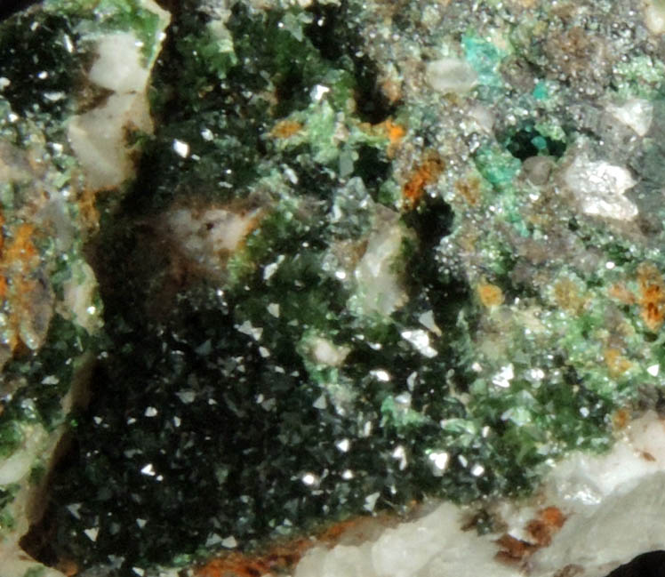 Libethenite on Quartz from Vila Viosa, vora District, Portugal