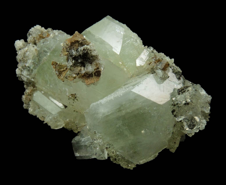 Apophyllite with Chamosite and Datolite from Millington Quarry, Bernards Township, Somerset County, New Jersey