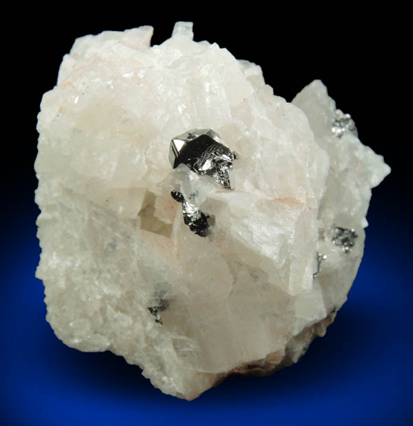 Carrollite in Calcite from Kamoya Mines, Kambove Mining District, 130 km NW of Lubumbashi, Katanga Copperbelt, Lualaba Province, Democratic Republic of the Congo