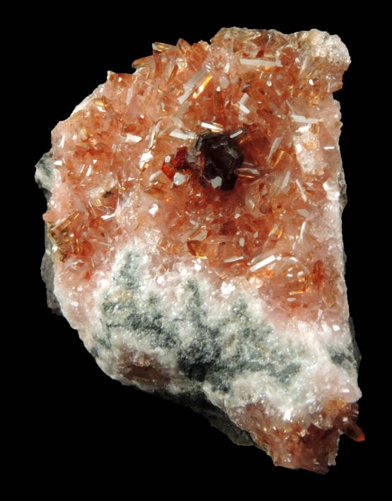 Shigaite on Rhodochrosite from N'Chwaning II Mine, Kalahari Manganese Field, Northern Cape Province, South Africa