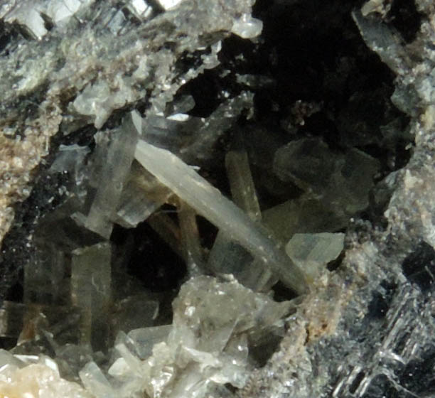 Anglesite in Galena from Machen Quarry, Caerphilly, Wales