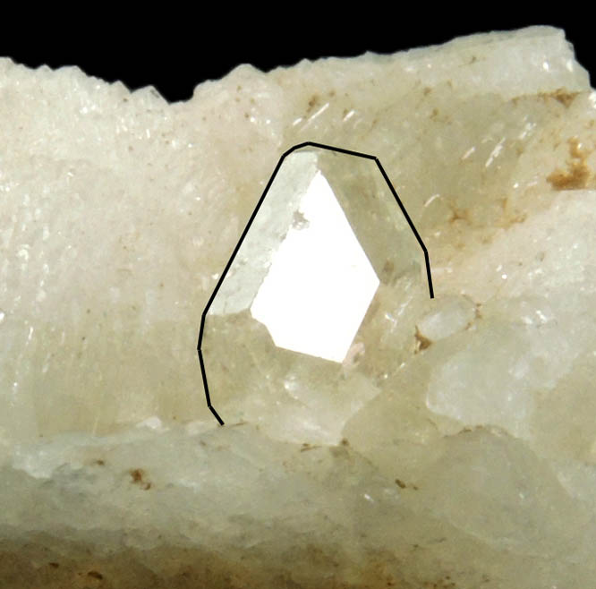 Fluorapatite (Hebron habit) on Albite from Mount Rubellite, Hebron, Oxford County, Maine