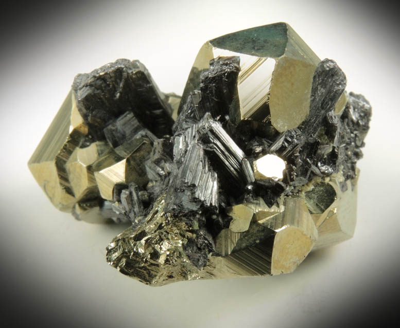 Enargite on Pyrite from Leonard Mine, Butte Mining District, Summit Valley, Silver Bow County, Montana