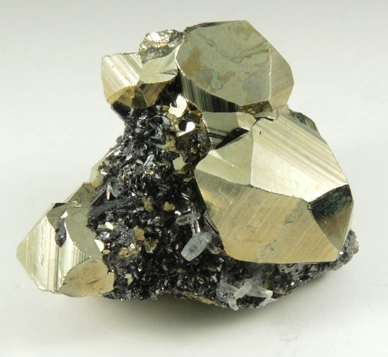 Enargite on Pyrite from Leonard Mine, Butte Mining District, Summit Valley, Silver Bow County, Montana