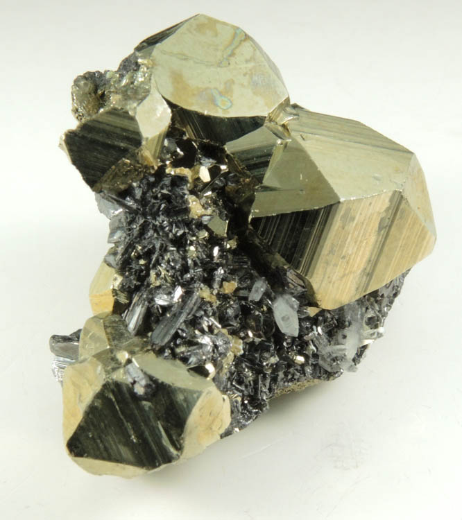 Enargite on Pyrite from Leonard Mine, Butte Mining District, Summit Valley, Silver Bow County, Montana