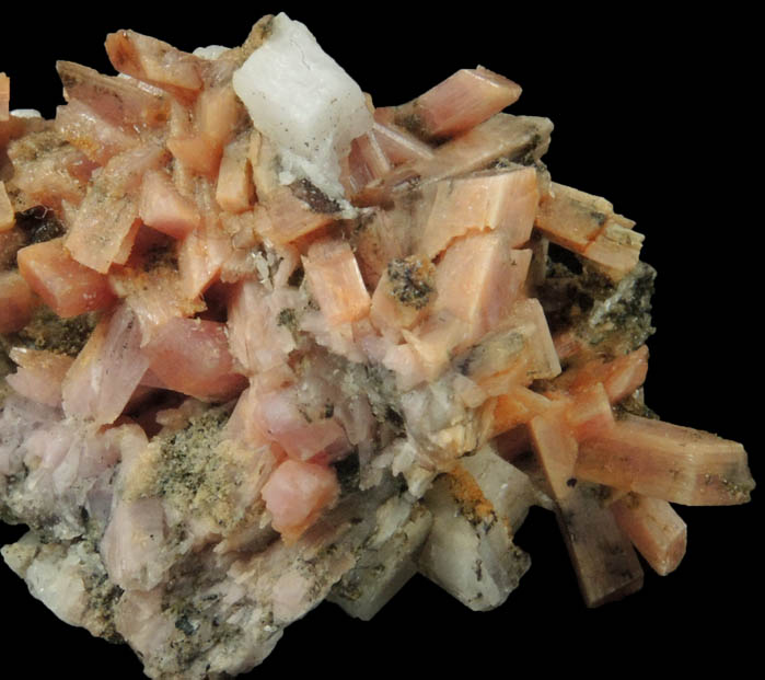 Inesite with Calcite from Hale Creek Mine, Trinity County, California