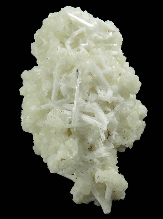 Natrolite on Datolite with Goethite from Millington Quarry, Bernards Township, Somerset County, New Jersey