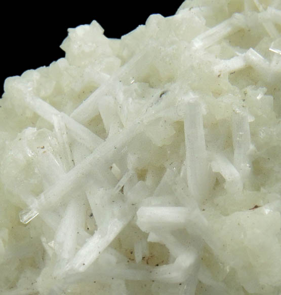 Natrolite on Datolite with Goethite from Millington Quarry, Bernards Township, Somerset County, New Jersey