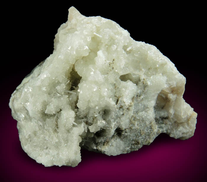 Natrolite on Calcite with Datolite from Millington Quarry, Bernards Township, Somerset County, New Jersey