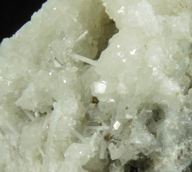 Natrolite on Calcite with Datolite from Millington Quarry, Bernards Township, Somerset County, New Jersey