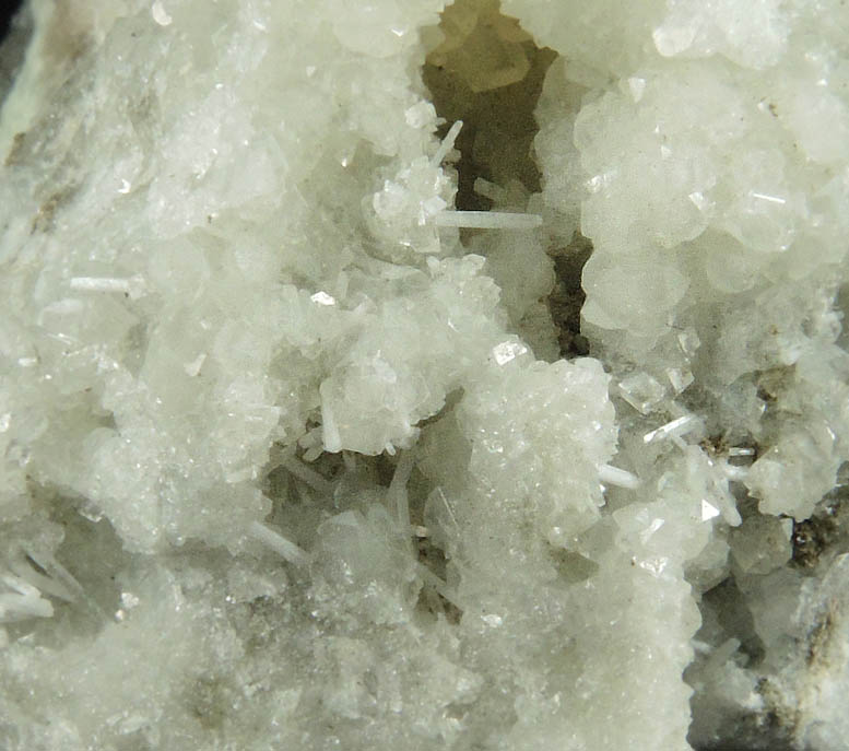 Natrolite on Calcite with Datolite from Millington Quarry, Bernards Township, Somerset County, New Jersey