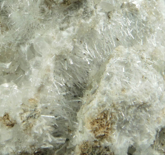 Natrolite on Calcite from Millington Quarry, Bernards Township, Somerset County, New Jersey