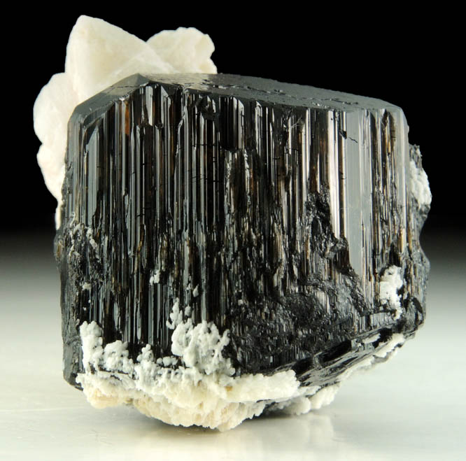 Schorl-Dravite Tourmaline with Albite from Minas Gerais, Brazil