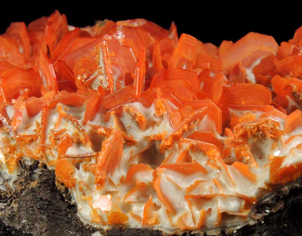 Wulfenite from Jianshan Mine, Kuruktag Mountains, 300 km southeast of rmqi, Shanshan County, Xinjiang Uygur Region, China