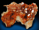 Vanadinite over Barite from Mibladen, Haute Moulouya Basin, Zeida-Aouli-Mibladen belt, Midelt Province, Morocco