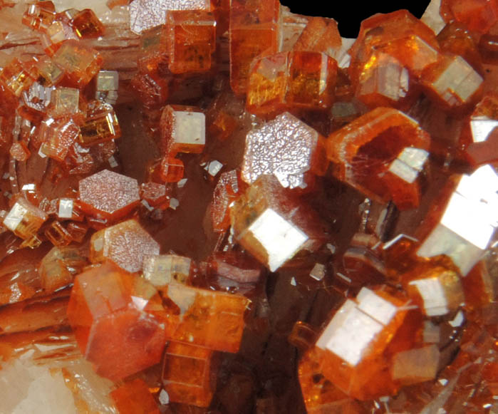 Vanadinite over Barite from Mibladen, Haute Moulouya Basin, Zeida-Aouli-Mibladen belt, Midelt Province, Morocco