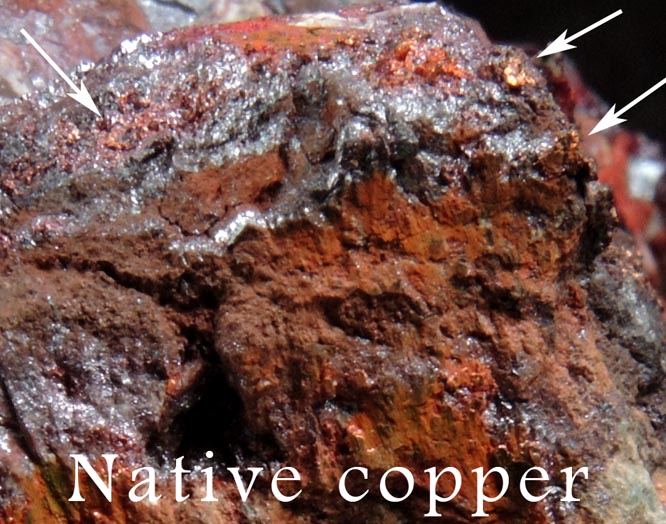 Cuprite with Native Copper from Milpillas Mine, Cuitaca, Sonora, Mexico