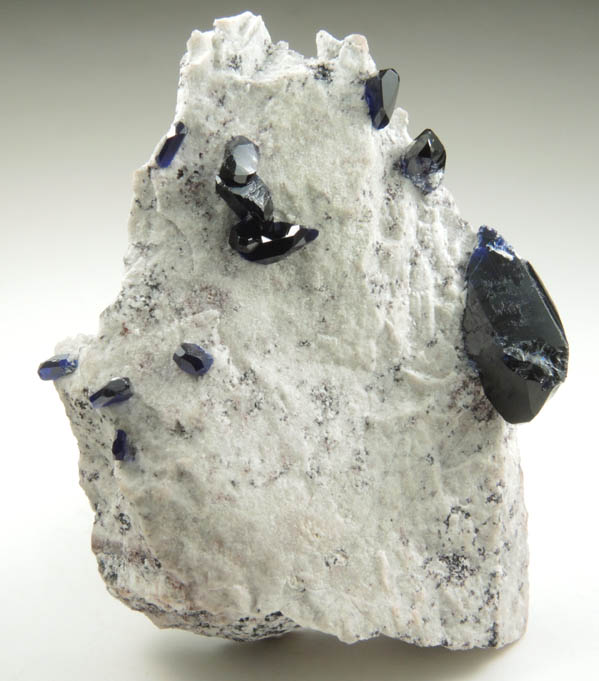 Azurite on Dickite-coated matrix from Milpillas Mine, Cuitaca, Sonora, Mexico