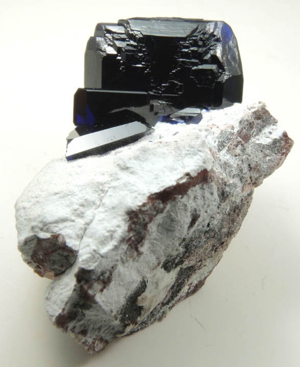 Azurite on Dickite from Milpillas Mine, Cuitaca, Sonora, Mexico