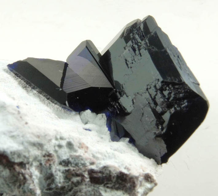 Azurite on Dickite from Milpillas Mine, Cuitaca, Sonora, Mexico