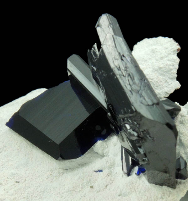 Azurite on Dickite from Milpillas Mine, Cuitaca, Sonora, Mexico