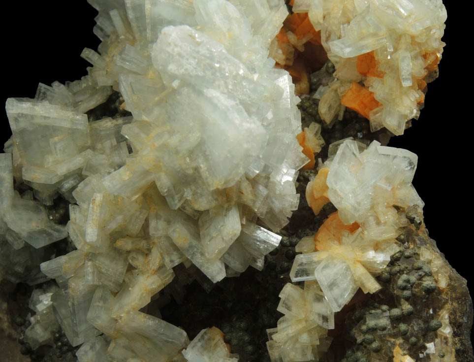 Barite over Pyrite, Dolomite, Fluorite from Moscona Mine, Solis, Villabona District, Asturias, Spain