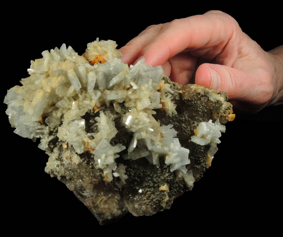 Barite over Pyrite, Dolomite, Fluorite from Moscona Mine, Solis, Villabona District, Asturias, Spain