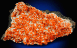 Wulfenite with Calcite from Jianshan Mine, Kuruktag Mountains, 300 km southeast of Ürümqi, Shanshan County, Xinjiang Uygur Region, China