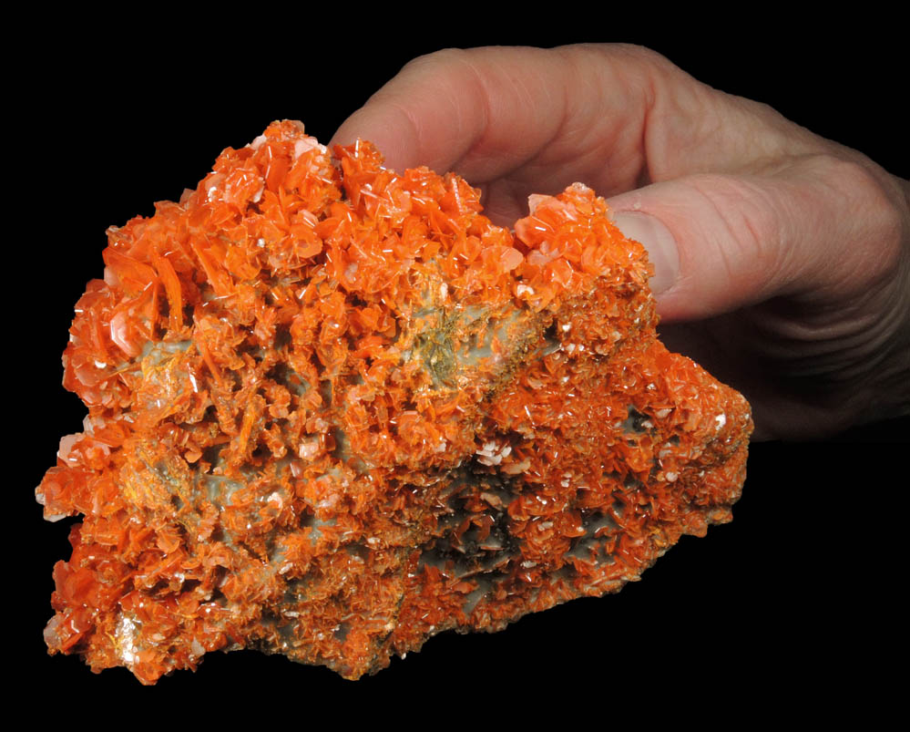 Wulfenite from Jianshan Mine, Kuruktag Mountains, 300 km southeast of rmqi, Shanshan County, Xinjiang Uygur Region, China