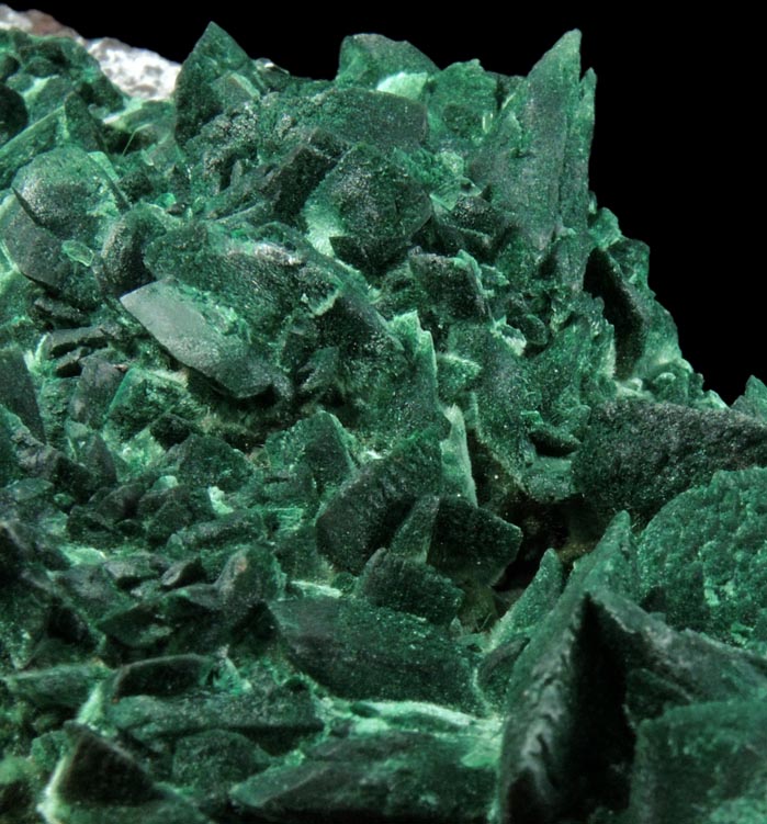 Malachite pseudomorphs after Azurite with Barite from Milpillas Mine, Cuitaca, Sonora, Mexico