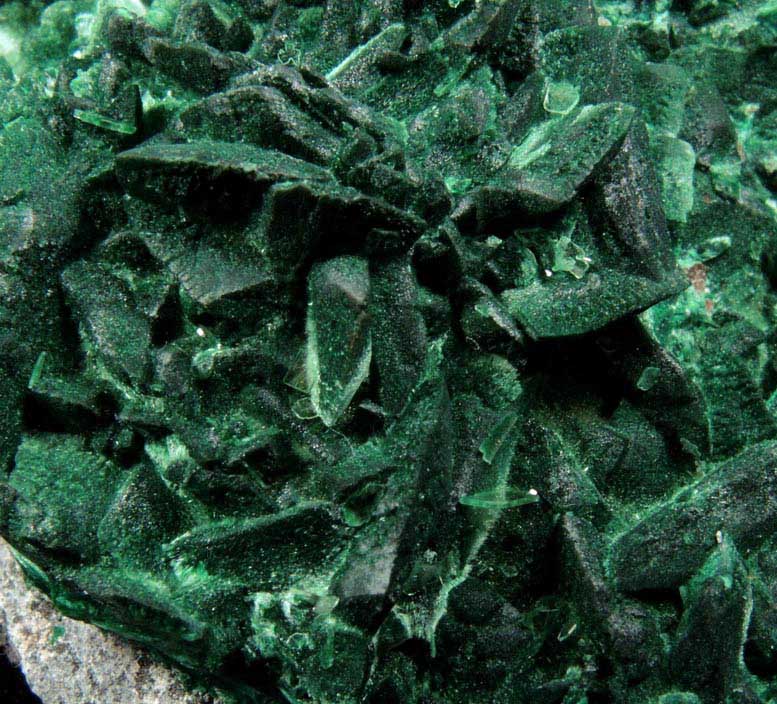 Malachite pseudomorphs after Azurite with Barite from Milpillas Mine, Cuitaca, Sonora, Mexico