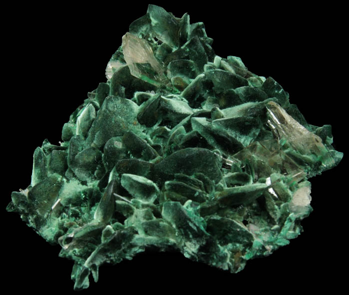 Malachite and Barite on Chalcocite-Cuprite pseudomorphs after Azurite from Milpillas Mine, Cuitaca, Sonora, Mexico