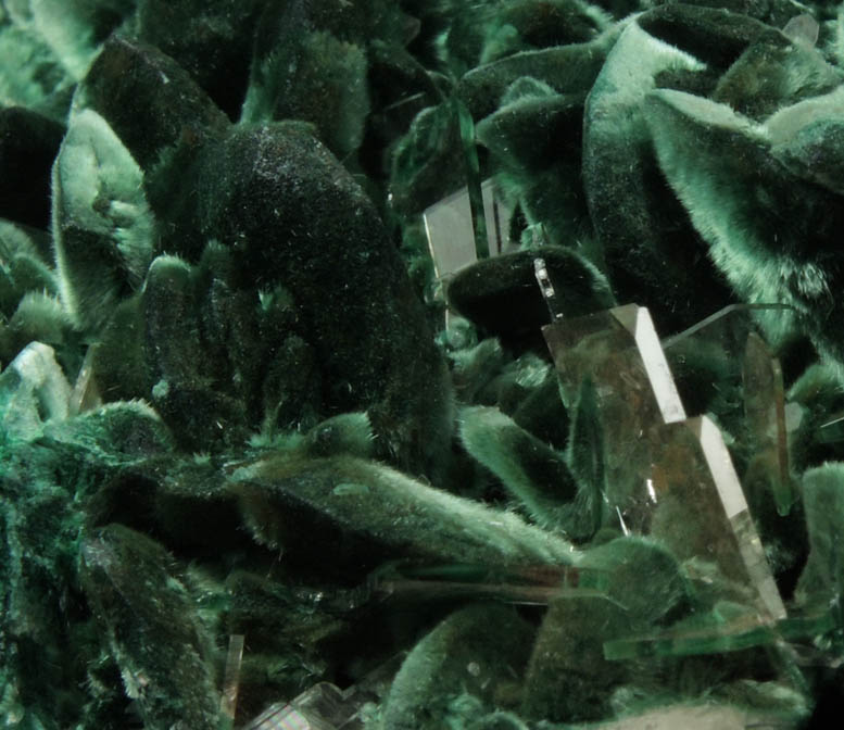 Malachite and Barite on Chalcocite-Cuprite pseudomorphs after Azurite from Milpillas Mine, Cuitaca, Sonora, Mexico