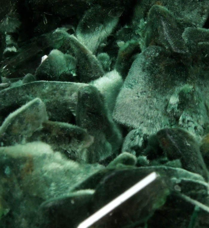 Malachite and Barite on Chalcocite-Cuprite pseudomorphs after Azurite from Milpillas Mine, Cuitaca, Sonora, Mexico