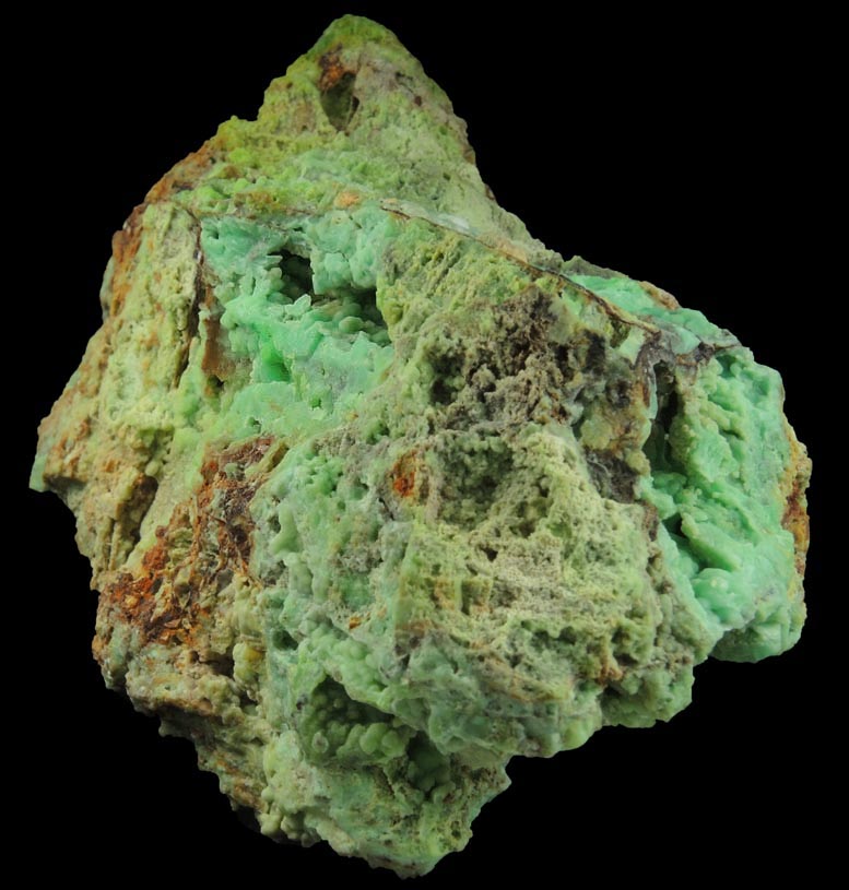 Phosphohedyphane and Chrysocolla over Cerussite from Cove Vein, Whytes Cleuch, Wanlockhead, Dumfriesshire, Scotland