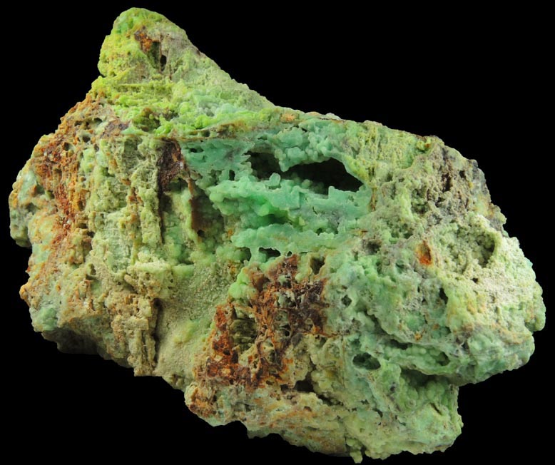 Phosphohedyphane and Chrysocolla over Cerussite from Cove Vein, Whytes Cleuch, Wanlockhead, Dumfriesshire, Scotland