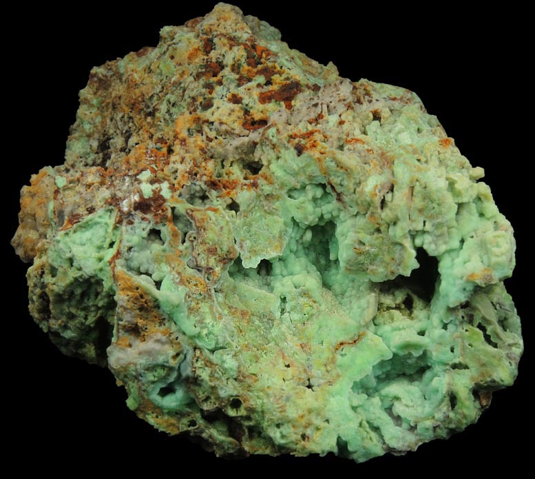 Phosphohedyphane and Chrysocolla over Cerussite from Cove Vein, Whytes Cleuch, Wanlockhead, Dumfriesshire, Scotland