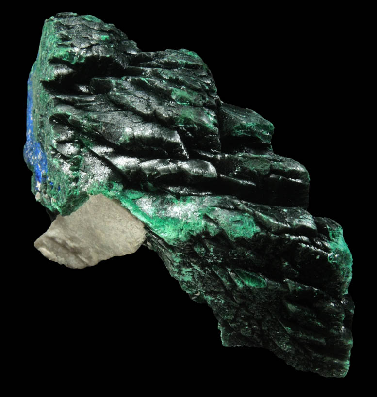 Malachite pseudomorphs after Azurite on matrix from Milpillas Mine, Cuitaca, Sonora, Mexico